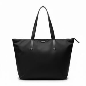Botkier Black Nylon Tote Bag Zip Top Large Shoulder Bag Travel Work Minimalist